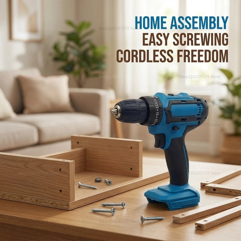 Electric Impact Screwdriver tools Multifunctional Cordless Drill Power Tool Torque Setting 2 Gear Speed Electric Screwdriver