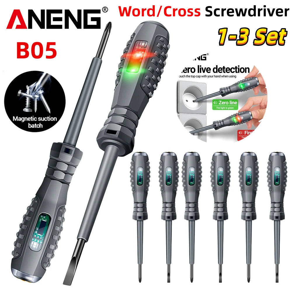 ANENG B05 Word/cross Screwdrivers Neon Bulb Indicator Meter Electric Pen Insulated Electrician Highlight Pocket Tester Pen Tools