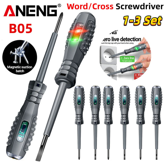 ANENG B05 Word/cross Screwdrivers Neon Bulb Indicator Meter Electric Pen Insulated Electrician Highlight Pocket Tester Pen Tools