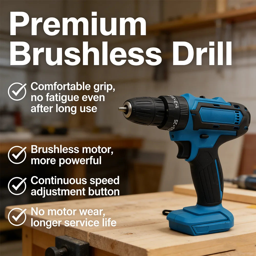 Electric Impact Screwdriver tools Multifunctional Cordless Drill Power Tool Torque Setting 2 Gear Speed Electric Screwdriver