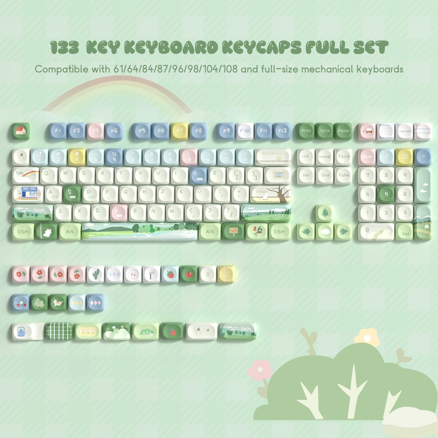 130 Keys Dark Rose MOA Profile PBT Keycaps Dye Sub Customs Key caps for 61/87/104 Cherry MX Switch Gaming Mechanical Keyboard