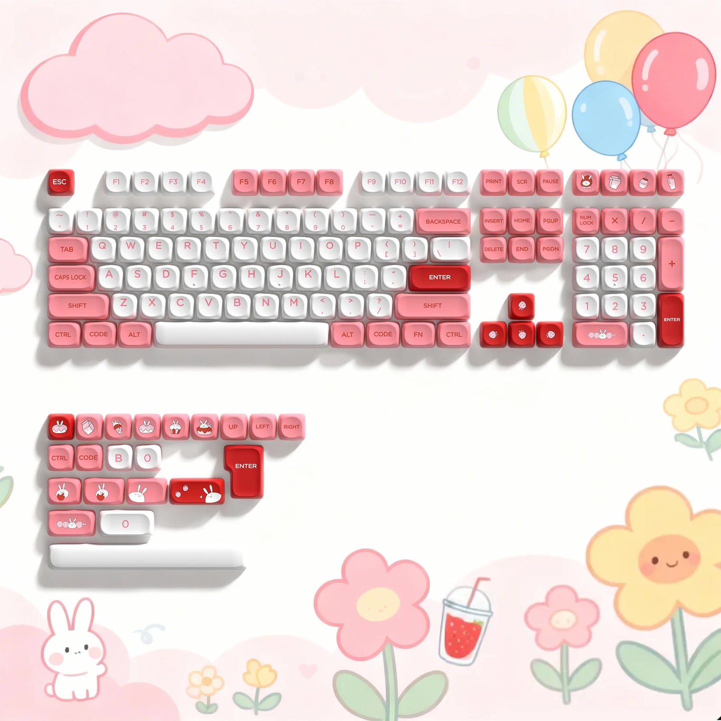 130 Keys Dark Rose MOA Profile PBT Keycaps Dye Sub Customs Key caps for 61/87/104 Cherry MX Switch Gaming Mechanical Keyboard
