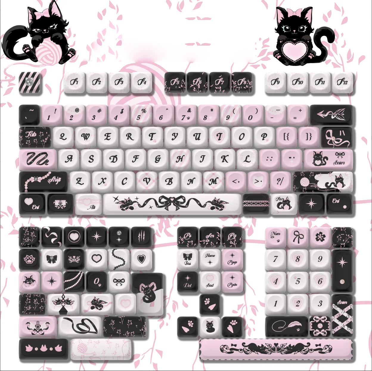 130 Keys Dark Rose MOA Profile PBT Keycaps Dye Sub Customs Key caps for 61/87/104 Cherry MX Switch Gaming Mechanical Keyboard