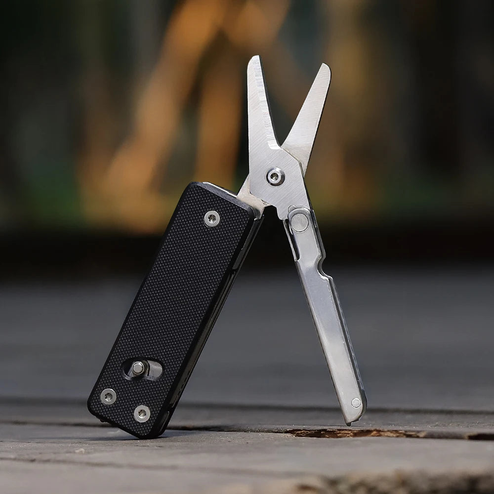 ROXON KS2EMulti-function pocket knife with big scissor tool, G10 handle and Pocket clip good for Campin