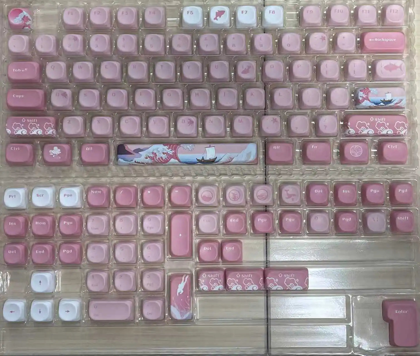 130 Keys Dark Rose MOA Profile PBT Keycaps Dye Sub Customs Key caps for 61/87/104 Cherry MX Switch Gaming Mechanical Keyboard