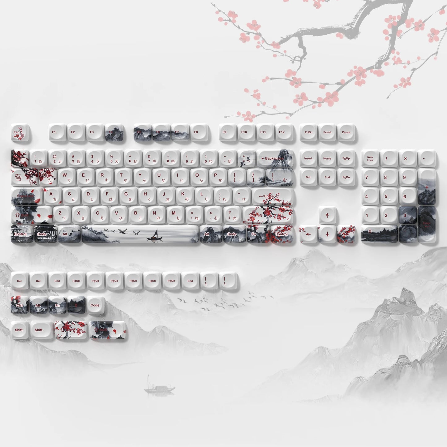 130 Keys Dark Rose MOA Profile PBT Keycaps Dye Sub Customs Key caps for 61/87/104 Cherry MX Switch Gaming Mechanical Keyboard
