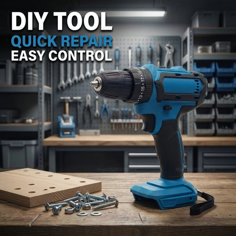 Electric Impact Screwdriver tools Multifunctional Cordless Drill Power Tool Torque Setting 2 Gear Speed Electric Screwdriver