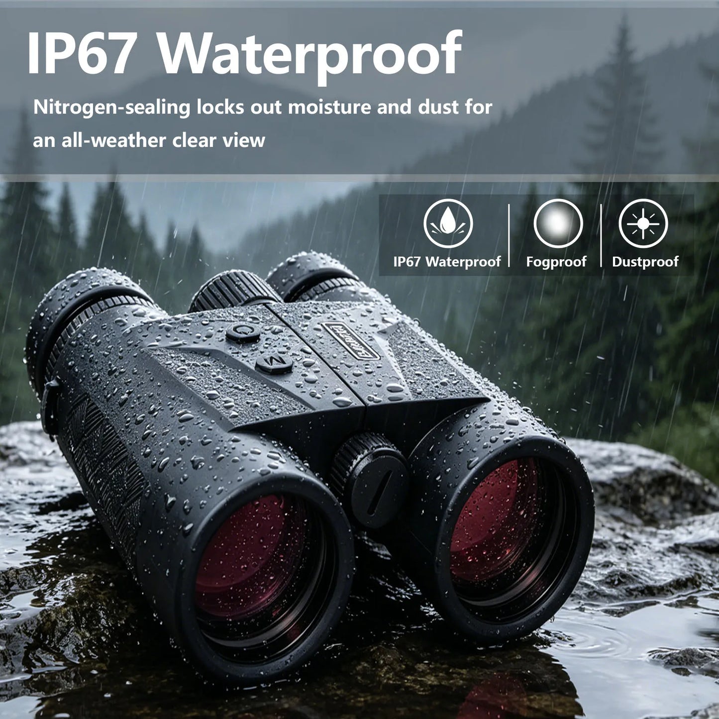 BOSHIWEI 10X42 Laser Rangefinder Binocular With ED Lens Telescope Magnesium Alloy Body Measuring Distance Up to 2400 Meters