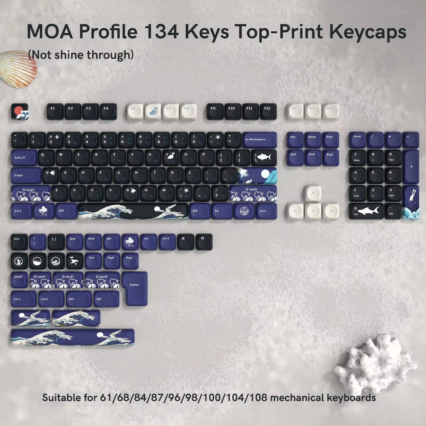 130 Keys Dark Rose MOA Profile PBT Keycaps Dye Sub Customs Key caps for 61/87/104 Cherry MX Switch Gaming Mechanical Keyboard